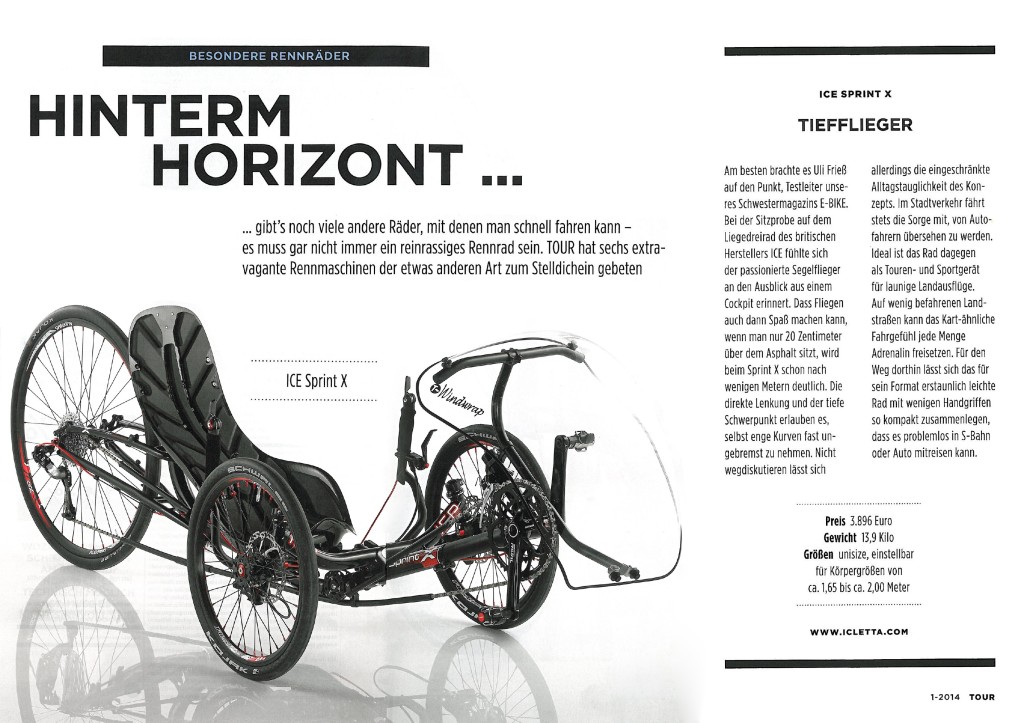 Liegedreirad ICE Sprint X in der TOUR 1_2014