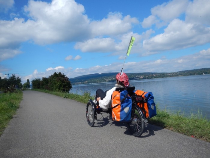 Sonja am Untersee, auf dem Weg nach Schaffhausen