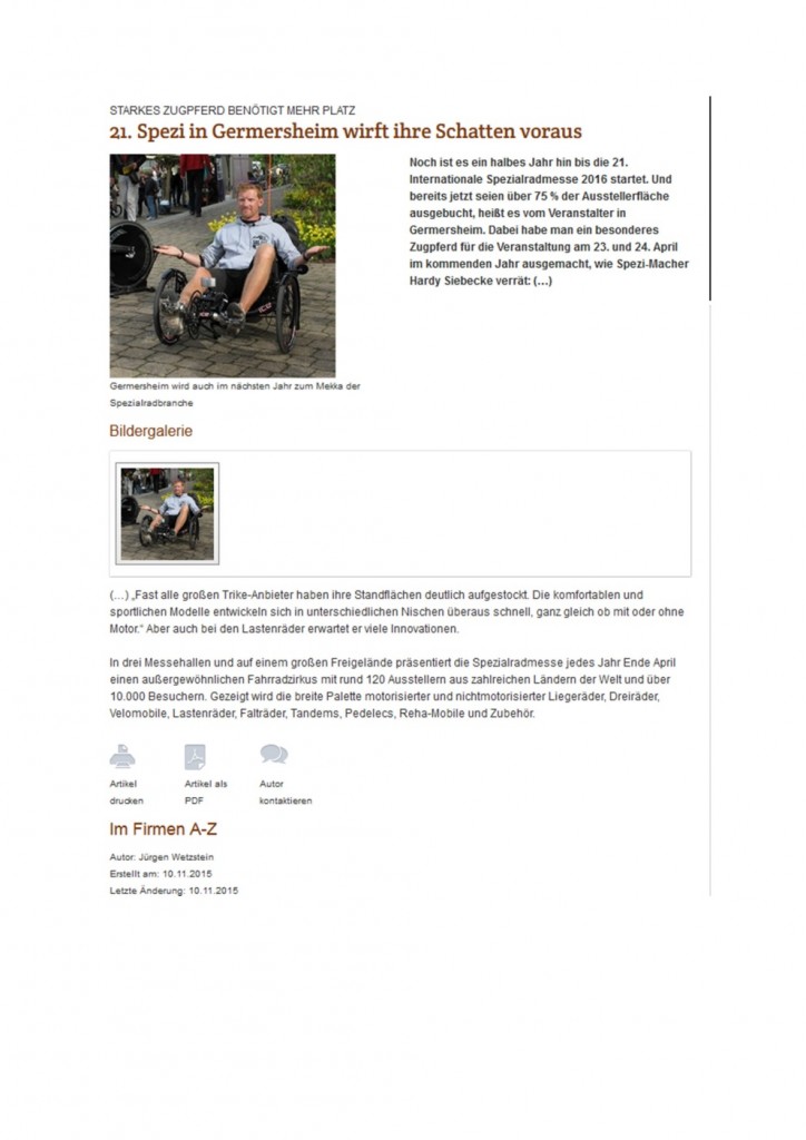 ICE Trike at SPEZI 2016
