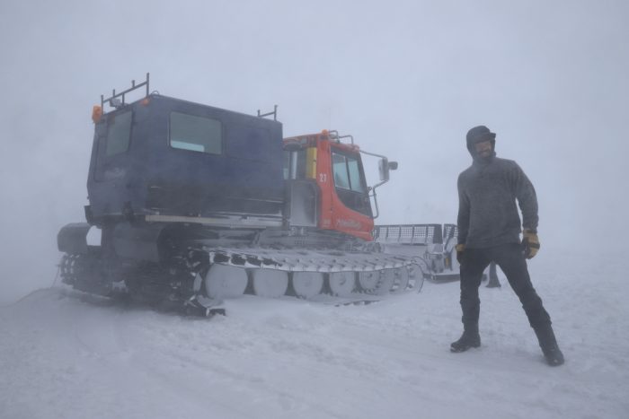 Das ICE FULL FAT Fattrike auf der Neumayer 3 Forschungsstation in der Antarktis.