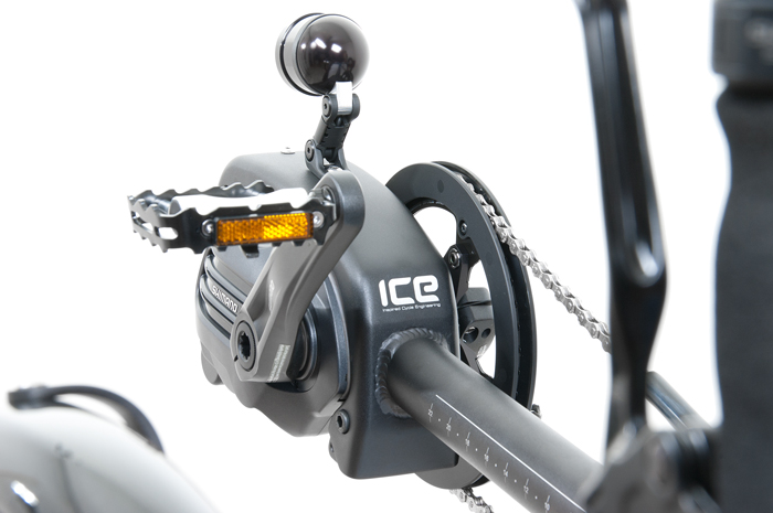 Der Shimano Steps E6100 E-Antrieb am ICE Adventure Liegerad
