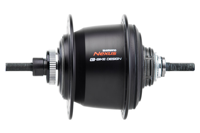 Die Shimano Nexus inter 5e di2 Schaltnabe am ICE Adventure HD Sondermodell